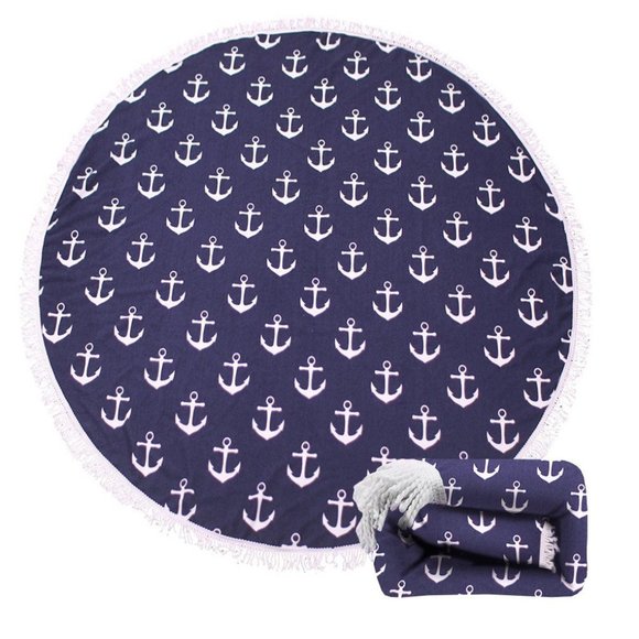 Other - Round Blue Anchor Beach Towel/Mat/Picnic Blanket